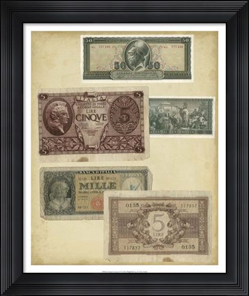 Framed Antique Currency IV Print