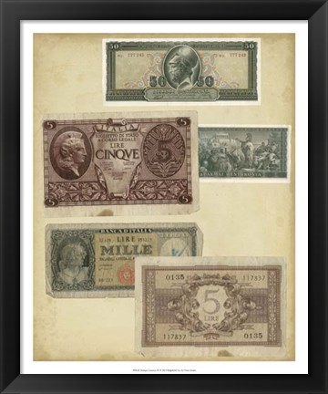 Framed Antique Currency IV Print