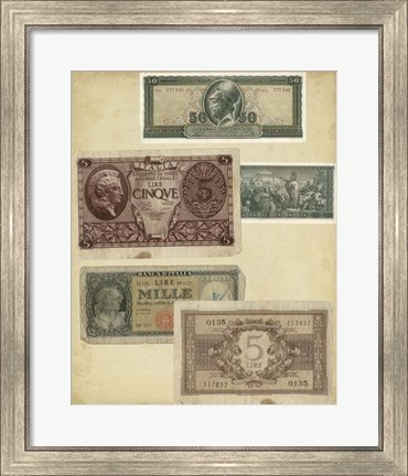 Framed Antique Currency IV Print