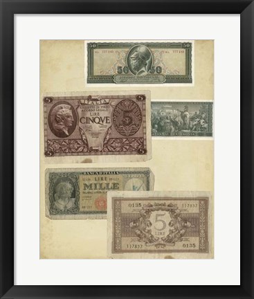 Framed Antique Currency IV Print