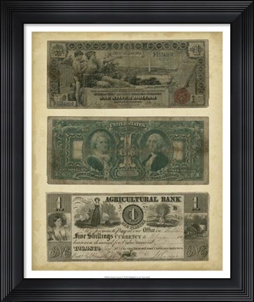 Framed Antique Currency V Print