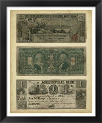 Framed Antique Currency V Print