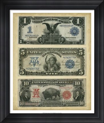 Framed Antique Currency VI Print