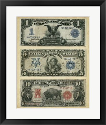 Framed Antique Currency VI Print