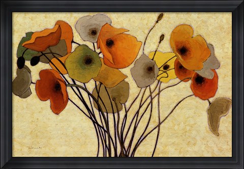 Framed Pumpkin Poppies I Print