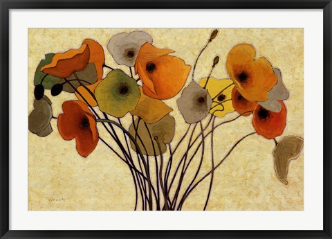 Framed Pumpkin Poppies I Print