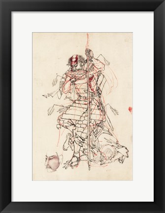 Framed Samurai Sketch Print