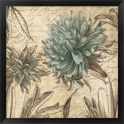 Framed Blue Botanical I Print