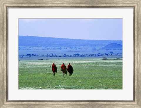 Framed Maasai on Serengeti Africa Print
