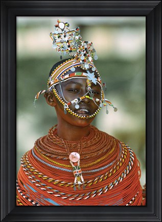 Framed Portrait of a teenage girl smiling, Kenya Print