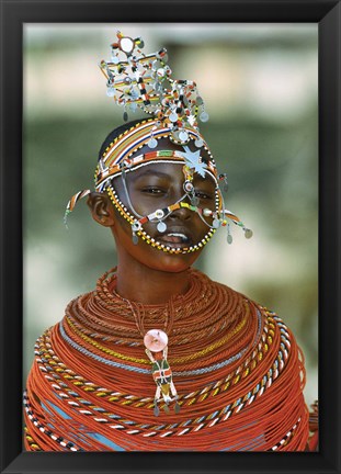 Framed Portrait of a teenage girl smiling, Kenya Print