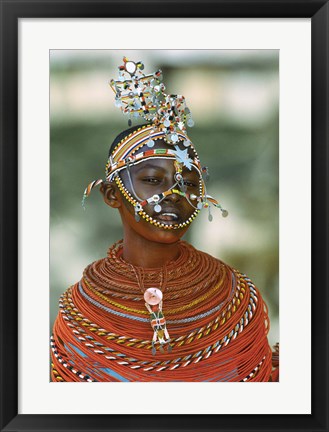 Framed Portrait of a teenage girl smiling, Kenya Print