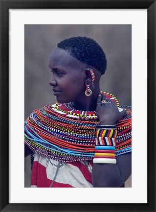 Framed Side profile of a Samburu tribal woman Print