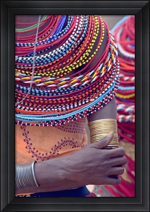 Framed Samburu tribal beadwork Print