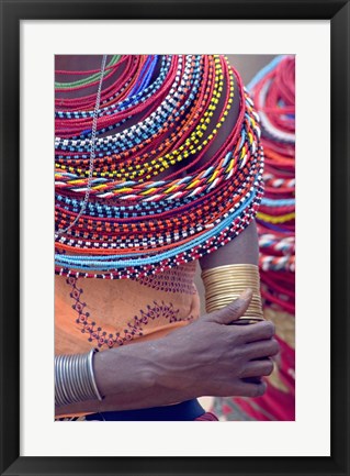 Framed Samburu tribal beadwork Print