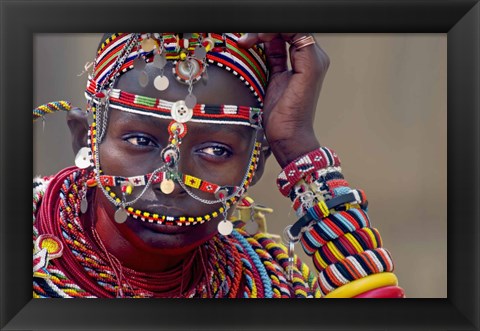 Framed Portrait of a Samburu maiden Print