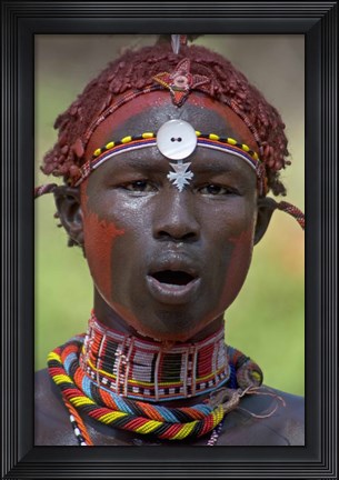Framed Portrait of a Samburu tribal Print