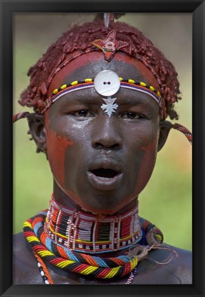 Framed Portrait of a Samburu tribal Print