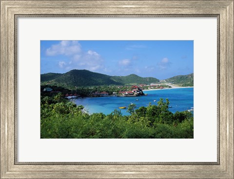 Framed Resort setting, Saint Barth, West Indies. Print