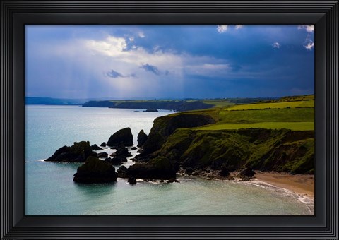 Framed Ballydowane Beach, Copper Coast, County Waterford, Ireland Print