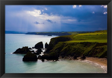 Framed Ballydowane Beach, Copper Coast, County Waterford, Ireland Print