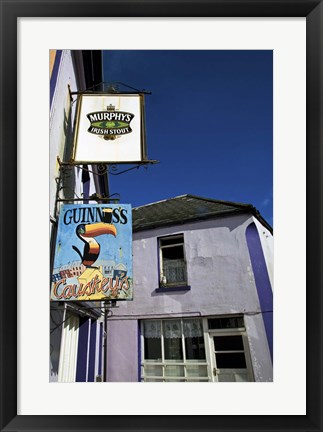 Framed Pub Signs, Eyeries Village, Beara Peninsula, County Cork, Ireland Print