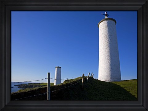 Framed Metal Man Shipping Beacon, Great Newtown Head, Tramore, County Waterford, Ireland Print