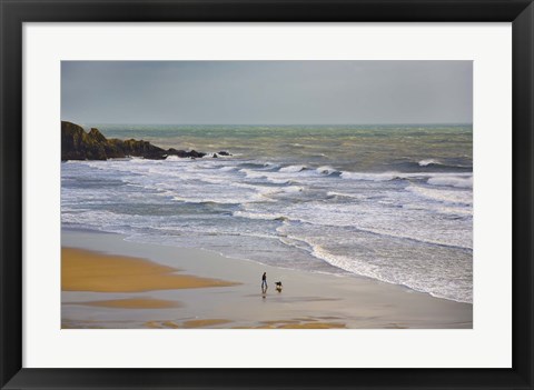 Framed Bunmahon Strand, The Copper Coast, County Waterford, Ireland Print