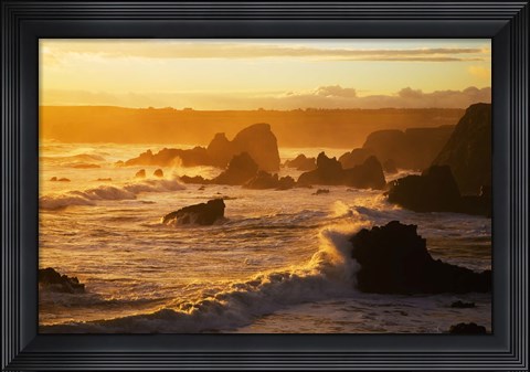 Framed Westerly View, From Bunmahon, The Copper Coast, County Waterford, Ireland Print