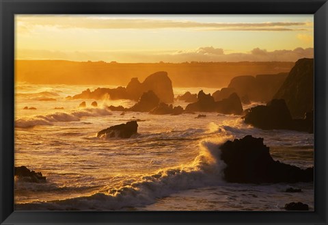 Framed Westerly View, From Bunmahon, The Copper Coast, County Waterford, Ireland Print