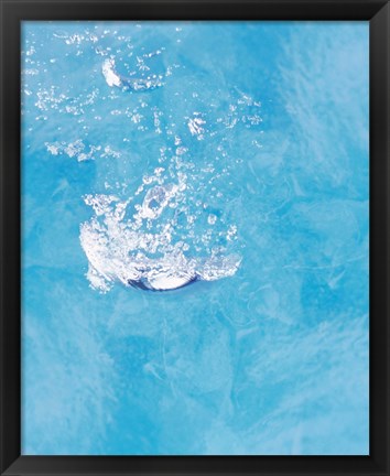 Framed Bubbling water in blue water Print