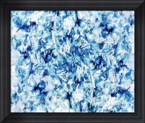 Framed Kaleidoscopic pattern in green, blue and white Print