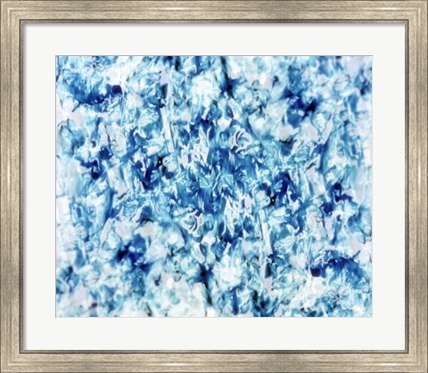 Framed Kaleidoscopic pattern in green, blue and white Print