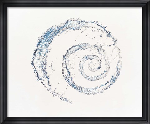 Framed Spiral of water drops with white background Print