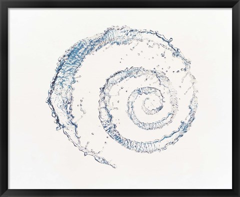 Framed Spiral of water drops with white background Print