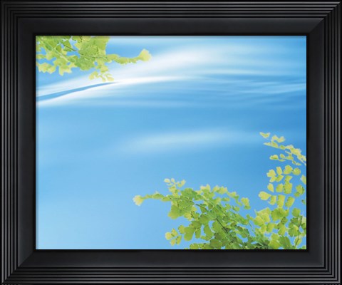 Framed Autumn leaves in water Print