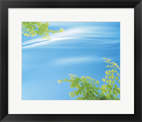 Framed Autumn leaves in water Print