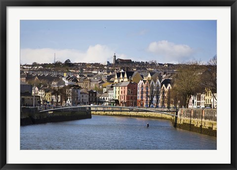 Framed Kneeling Canoe, River Lee, Cork City, Ireland Print