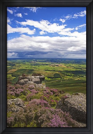Framed Pastoral Fields from above Coumshingaun Lake, Comeragh Mountains, County Waterford, Ireland Print