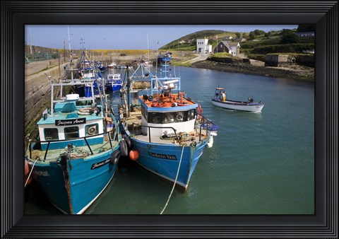 Framed Helvick Harbour, Ring Gaeltacht Region, County Waterford, Ireland Print