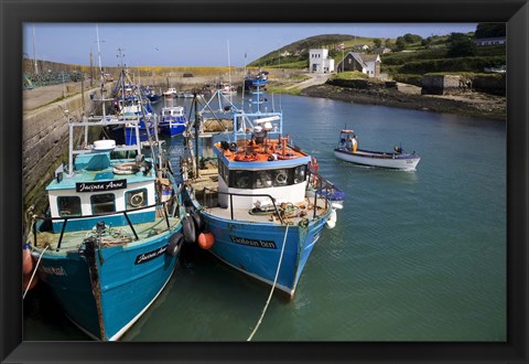 Framed Helvick Harbour, Ring Gaeltacht Region, County Waterford, Ireland Print