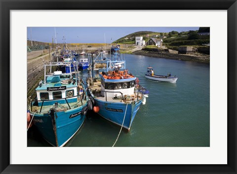 Framed Helvick Harbour, Ring Gaeltacht Region, County Waterford, Ireland Print