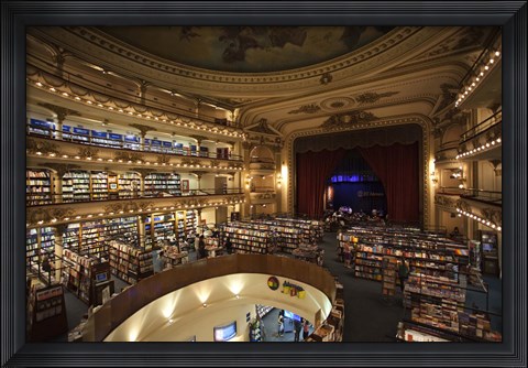 Framed Interiors of a bookstore, El Ateneo, Avenida Santa Fe, Buenos Aires, Argentina Print