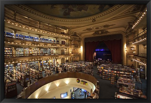 Framed Interiors of a bookstore, El Ateneo, Avenida Santa Fe, Buenos Aires, Argentina Print