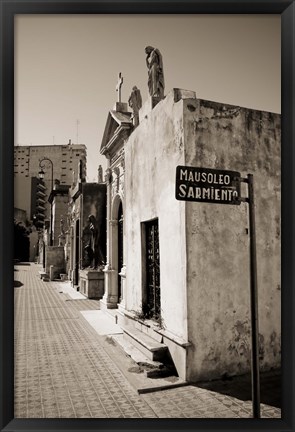 Framed Mausoleums of Domingo Sarmiento in a cemetery, Recoleta Cemetery, Recoleta, Buenos Aires, Argentina Print