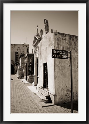 Framed Mausoleums of Domingo Sarmiento in a cemetery, Recoleta Cemetery, Recoleta, Buenos Aires, Argentina Print