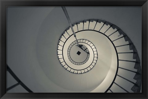 Framed Spiral staircase in a lighthouse, Cabo Santa Maria Lighthouse, La Paloma, Rocha Department, Uruguay Print