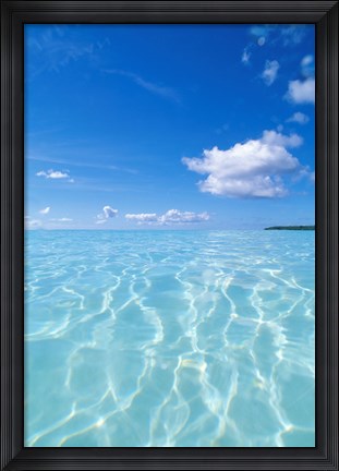 Framed Tropical water with blue skies in background Print