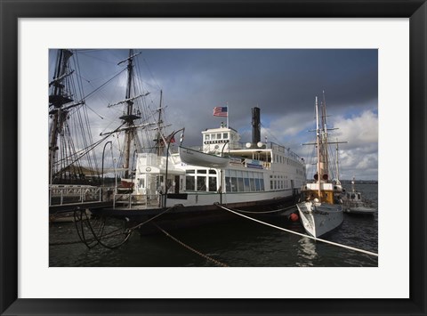 Framed Maritime museum with Ferry Berkeley, San Diego Bay, San Diego, California, USA Print