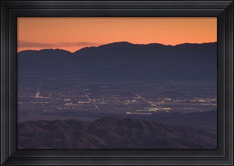 Framed Coachella Valley and Palm Springs from Key&#39;s View, Joshua Tree National Park, California, USA Print